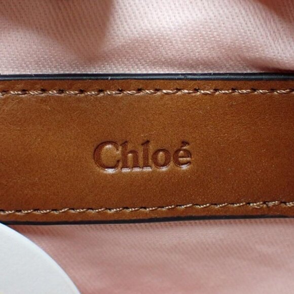 NWT CHLOÉ Light Pink Ribbed Bag With Logo - Picture 9 of 16